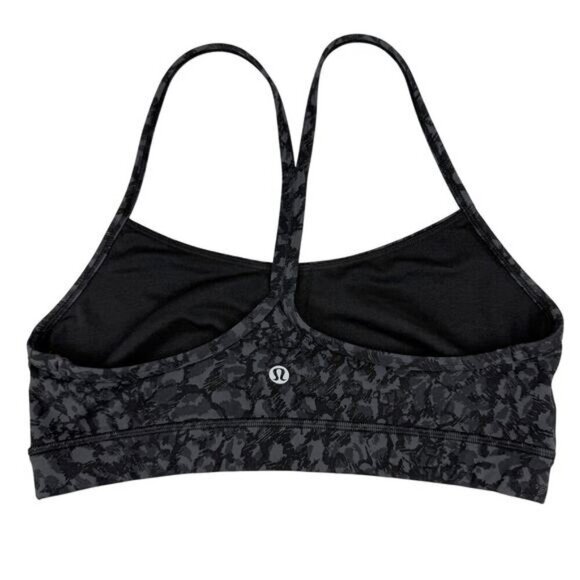 LULULEMON Flow Y Bra Nulu Light Support Size 8 Wild Thing Camo Deep Coal Multi - Picture 5 of 7